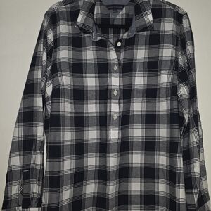 Tommy Hilfiger Navy and White Checkered Blouse